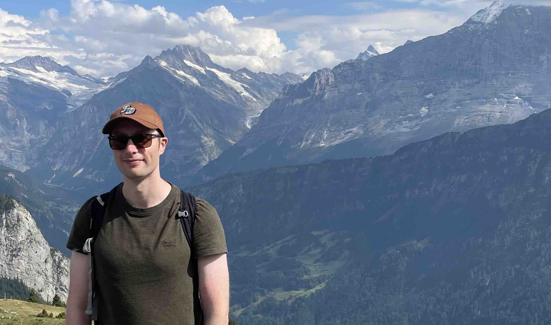 hiking in the swiss alps